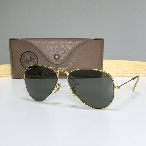 ◆B&L Vintage Ray-Ban USA ボシュロム社製 ヴィンテージ レイバン サングラス アビエーター 58mm AVIATOR ティアドロップ ゴールド GOLD