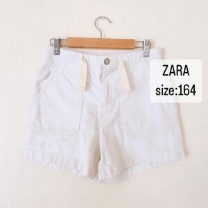 ZARA ザラ　キッズ　ハイウエスト　デニム　オフホワイト　ショートパンツ　164