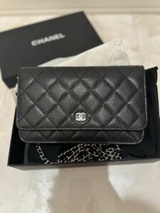 CHANEL チェーンウォレット　マトラッセ　キャビアスキン