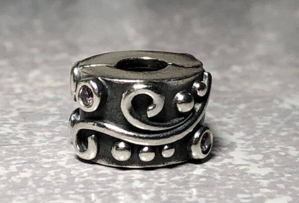 Pandora パンドラ ピンク ストーン クリップ チャーム 925 ALE ②