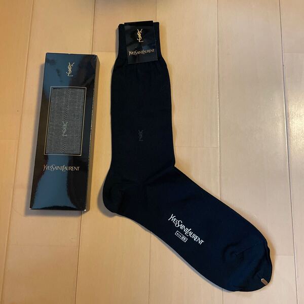 送料無料 新品 イヴ・サンローラン YVES SAINT LAURENT ビジネスソックス メンズソックス 2足セット 25cm 送料込み