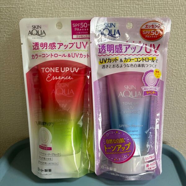 スキンアクア トーンアップUVエッセンス ラベンダー80g&ローズ80g