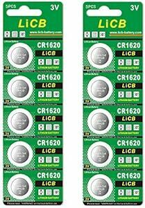 LiCB 10個入 CR1620 リチウム ボタン 電池 3V 1620 コイン形電池 水銀ゼロシリー