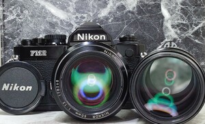 【終活整理】 Nikon NEW FM2 後期型＋Ai NIKKOR 50mm f1.2＋135mm f2.8 単焦点2本セット 各動作良好 露出計OK 外観美品 光学良好 腐食無し