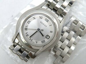 1円◆稼働◆ グッチ 5500L シルバー クオーツ レディース 腕時計 コマ5 N70004