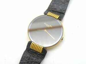 1 иен * работа * Christian Dior 46.153 серебряный кварц женские наручные часы N58205