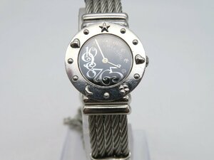 1円◆稼働◆ シャリオール サントロペ ブラック クオーツ レディース 腕時計 保 O853