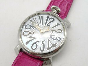 1 иен * работа * GaGa Milano mana-re40 белый кварц мужские наручные часы N58210