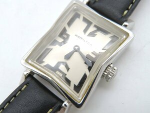 1円◆稼働◆ ハミルトン ホワイト クオーツ レディース 腕時計 N65808