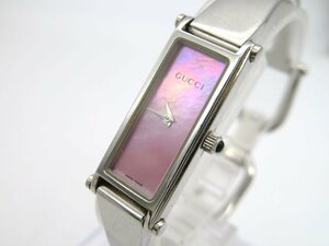 1円◆稼働◆ グッチ 1500L ピンクシェル クオーツ レディース 腕時計 N65706