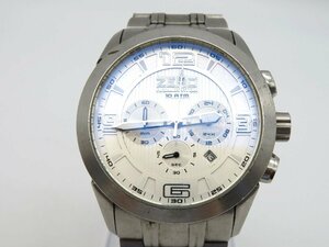 1円◆稼働◆ ZERO ZW-001 シルバー クオーツ メンズ 腕時計 保　コマ3 O660