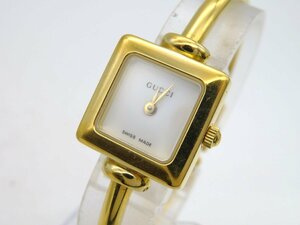 1円◆稼働◆ グッチ 1900L ホワイト クオーツ レディース 腕時計 N66911