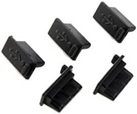 防塵USBポート保護キャップ [ブラック] 5個セット USB 端子 TypeAポート用 シリコンゴム製 コネクタカバ