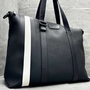 1 иен # превосходный товар / действующий дизайн # BALLY Bally мужской tore spo большая сумка портфель A4* большая вместимость плечо .. натуральная кожа документы черный 