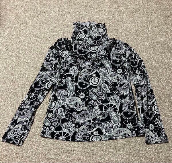 ワールド レディース 長袖トップス ハイネック ペーズリー 40