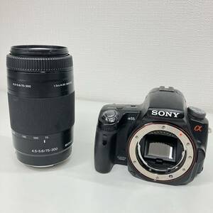1円〜 5T SONY デジタル一眼カメラ α55 SLT-A55V ソニー レンズ モデル SAL75300 4.5-5.6/75-300 ブラック 動作未確認 カメラ