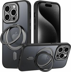 iPhone 15proケース　スマホケース Pro ワイヤレス充電 ブラック MagSafe対応