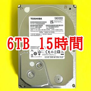 ★ 6TB ★　TOSHIBA / DT02ABA600V　【使用時間：15ｈ】　2023年製　新品同様　3.5インチ内蔵HDD