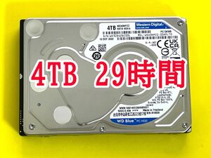 ★ 4TB ★ WD40NPZZ【使用時間：29ｈ】2022年製　稼働極少　Western Digital Blue　15mm厚