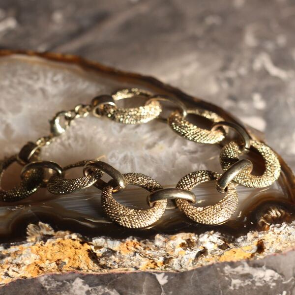 USA VINTAGE ROUND CHAIN DESIGN BRACELET/アメリカ古着ラウンドチェーンデザインブレスレット