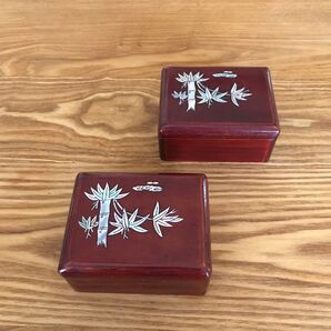 台湾 小物入れ アクセサリーケース 小箱 レトロ ジュエリーボックス ジュエリーケース 螺鈿 雑貨 2点セット