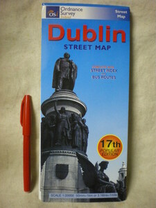 [英語　送料無料 地図・MAP・マップ] セロテープ補修跡少々あり　Dublin (Ireland)　ダブリン(アイルランド) 1：20000 (拡大市街図1：7500)