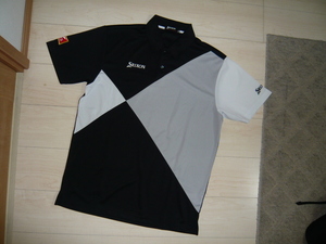  Srixon SRIXON L размер Z-STAR рубашка-поло с коротким рукавом черный x белый x серый б/у хороший товар номер товара TK-SMP4193X