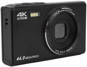 【人気商品】 4Kキッズデジタルカメラ　16X デジタルズーム　コンパクト　黒