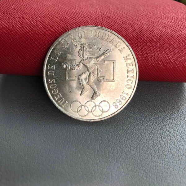 【ラスト一点】メキシコ　オリンピック記念　25ペソ大型銀貨　silver720 造幣局発行　1968年　本物保証　正規品　鑑定済み