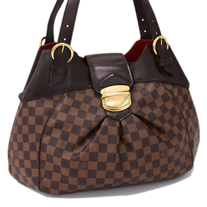 セール 1点限定 ルイヴィトン システィナGM ショルダーバッグ N41540 ダミエ エベヌ ブラウン LOUIS VUITTON Sistina GM