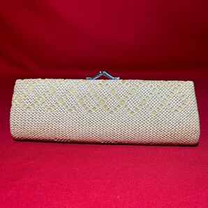★送料無料★美品★編み込み 長財布 夏 小銭入れ ラタン風 ペンケース 和装小物 がま口財布 コイン入れ コインケース おしゃれ (06256E