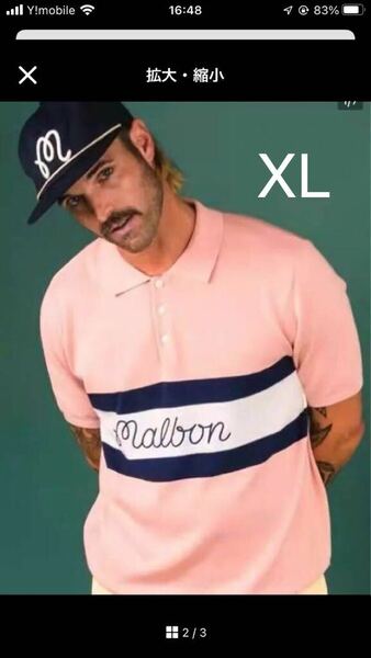マルボンゴルフ MALBON GOLF 　ポロシャツ　半袖　メンズ　XL