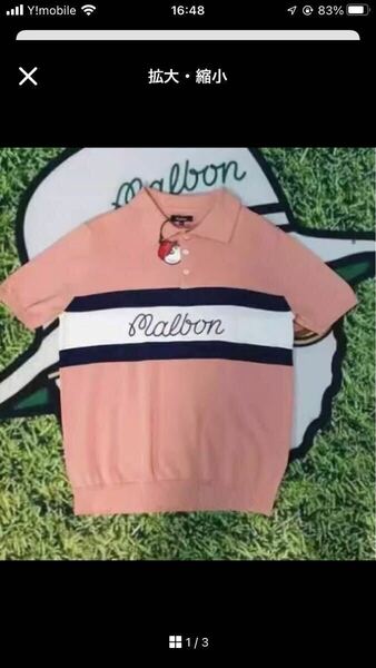 マルボンゴルフ MALBON GOLF 　ポロシャツ　半袖　メンズ　M