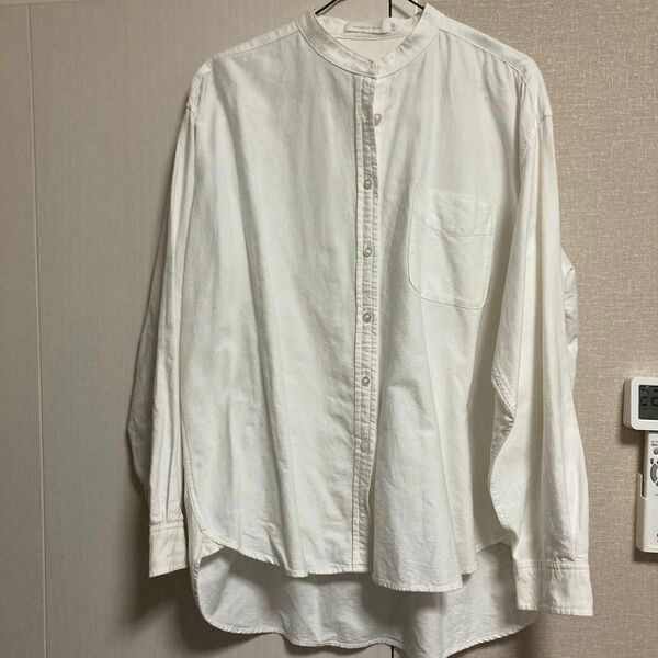 AMERICAN HOLIC スタンドカラー　綿　オックスシャツ　M 白 長袖 バンドカラーシャツ オフホワイト コットン