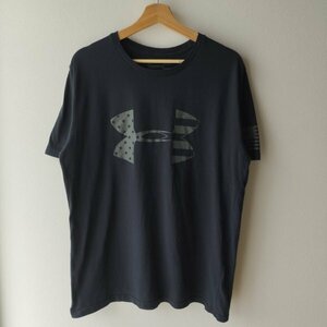 UNDERARMOUR　アンダーアーマー　半袖tシャツ　プリント　ロゴ　ブラック　黒　L　スポーツ