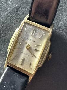 * collector worth seeing!! BELIER 17JEWELS Vintage hand winding lady's wristwatch GP18K clock retro part removing small articles machine stylish K282