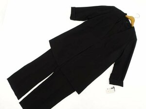 大きいサイズ 新品タグ付 n' 長袖ジャケット+七分袖チュニックブラウス+スラックス 洗えるブラックフォーマル3点セット 5L 黒 喪服