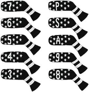 Scott Edward ゴルフアイアンヘッドカバー 7/10個 セット 入り かわいい 基本的に靴下の形 洗濯可能 耐久性 ゴル