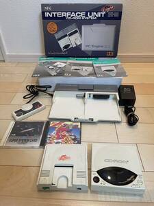 1 jpy ~ prompt decision NEC PCE PC engine body CD-ROM2 interface unit box instructions Hu card used operation verification ending 