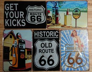 ルート66 Route 66 Lone Rider / ブリキ看板 TIN SIGN