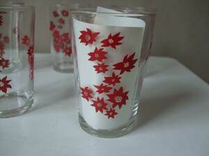  Showa Retro pop / red pattern print tumbler 5 customer / unused goods / * original box none /gala spade 