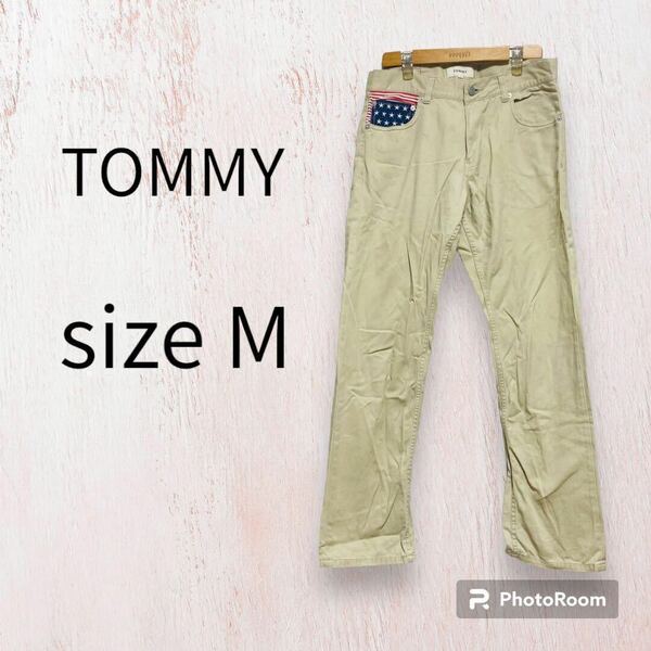 TOMMY トミー　パンツ　メンズ　Mカーキ　スラックス　チノパン　ロゴ