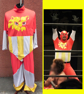  супер очень редкий подлинный товар New Japan Professional Wrestling Captain * новый Japan костюм новый день Professional Wrestling flat . свет превосходящий красный × золотой × белый 