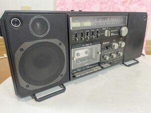 [ Junk ] electrification only verification SANYO MR-X900 FM/AM 2BAND stereo cassette recorder exclusive use code attaching that time thing Showa Retro radio-cassette 