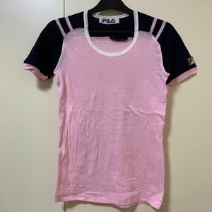 FILA　フィラ　Tシャツ　イタリア製　半袖カットソー　ピンク　刺繍　半袖Tシャツ