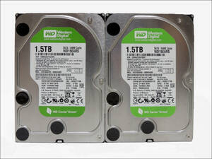 WD 3.5インチHDD WD15EARS 1.5TB SATA 2台セット #12347