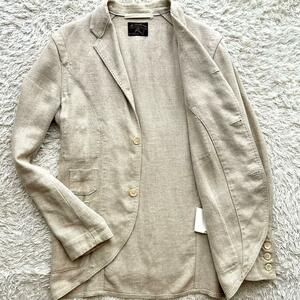  Mr. jento Ла Манш * лен 100%* tailored jacket linen100% Mr.Gentleman Journal Standard ракушка bo бежевый 40 L