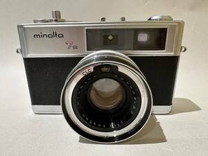【GMF-39】MINOLTA 7S フィルムカメラ HI-MATIC POKKOR-PF 1:1.8 f=45mm 動作未確認 ジャンク