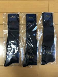  including carriage new goods POLO socks Polo Ralph Lauren knee-high socks 3 pairs set 24-26cm dark blue 