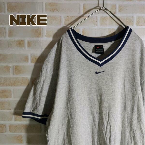 NIKE ナイキ リンガー Tシャツ 半袖 グレー センター ロゴ